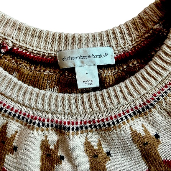 90’s Christopher & Banks Holiday unisex reindeer Sweater - Picture 5 of 5